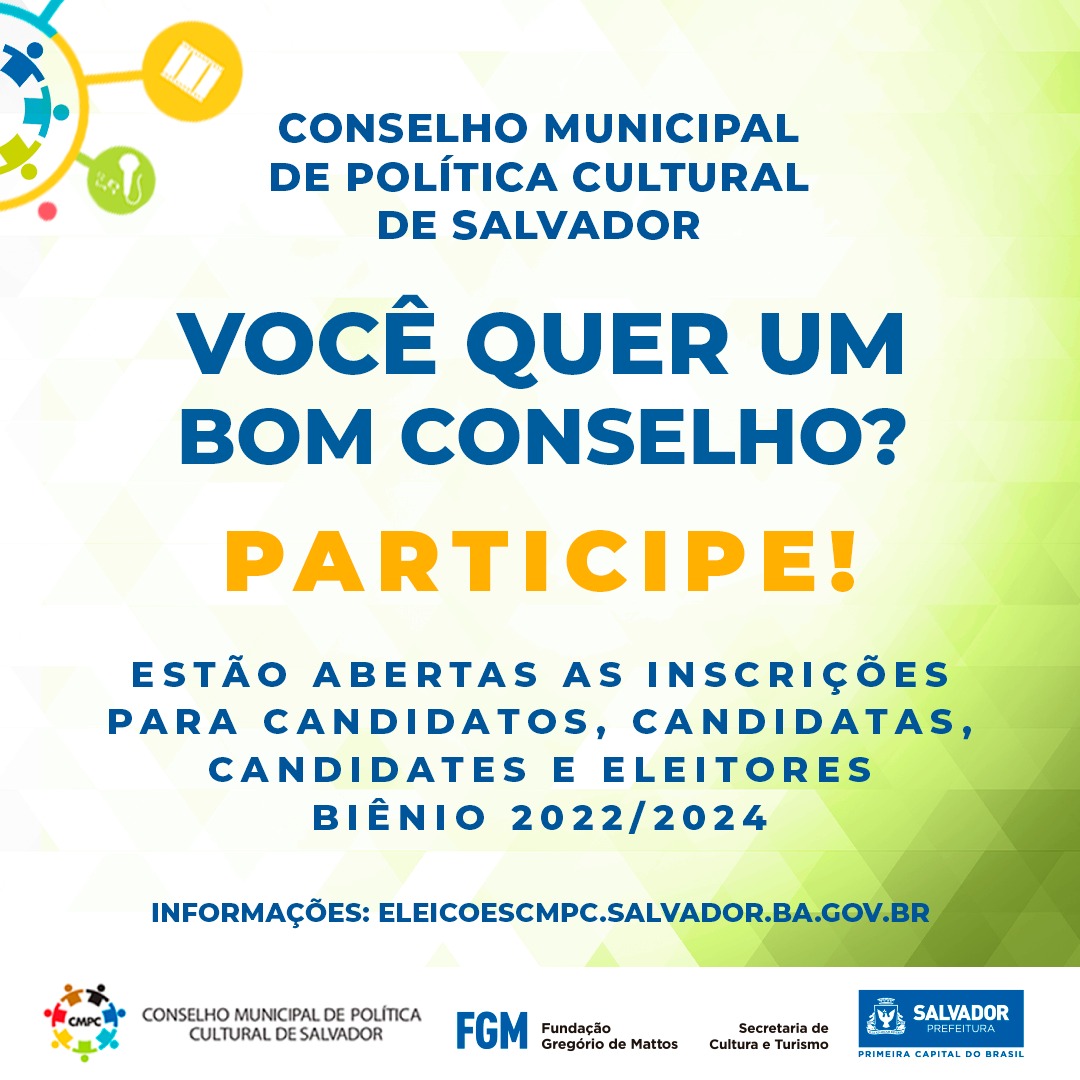 Conselho Municipal de Política Cultural abre inscrições para as Eleições do Biênio 2022/2024