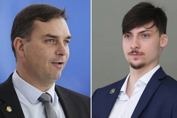 Flávio Bolsonaro e Jair Renan Flávio Bolsonaro e Jair Renan