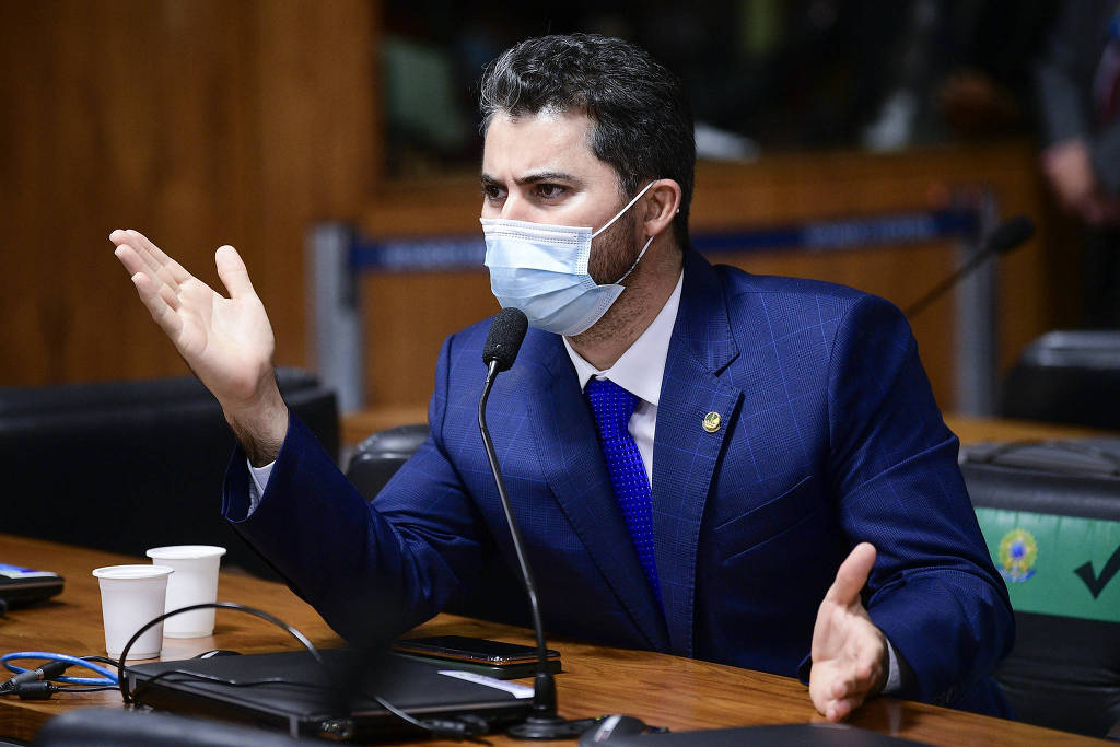 O senador Marcos Rogério (DEM-RO) durante sessão da CPI da Covid no Senado Federal
