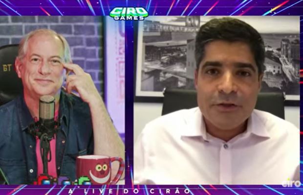 Ciro Gomes e ACM Neto durante a live "Ciro Games" Ciro Gomes e ACM Neto durante a live "Ciro Games"