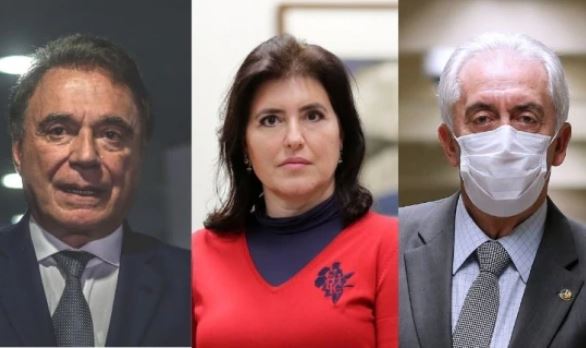 Senadores Álvaro Dias (Podemos/PR), Simone Tebet (MDB/MS) e Otto Alencar (PSD)