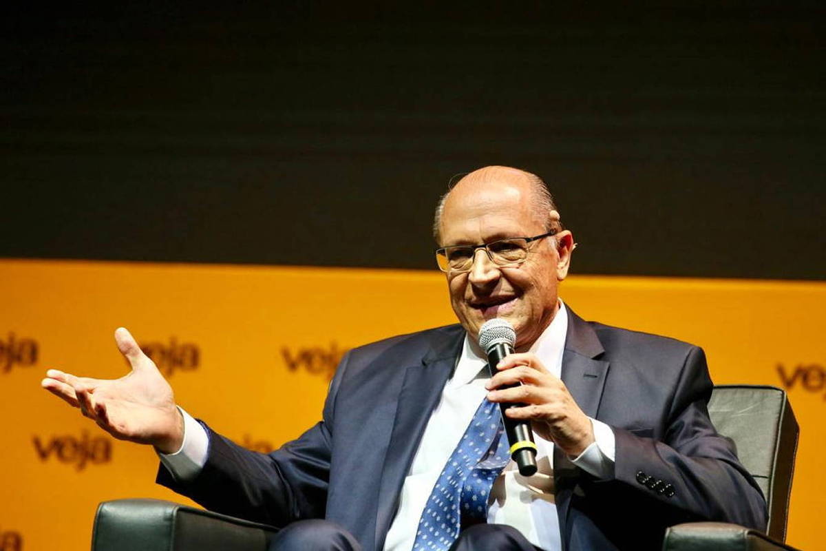 Ex-governador de São Paulo Geraldo Alckmin durante apresentação em evento