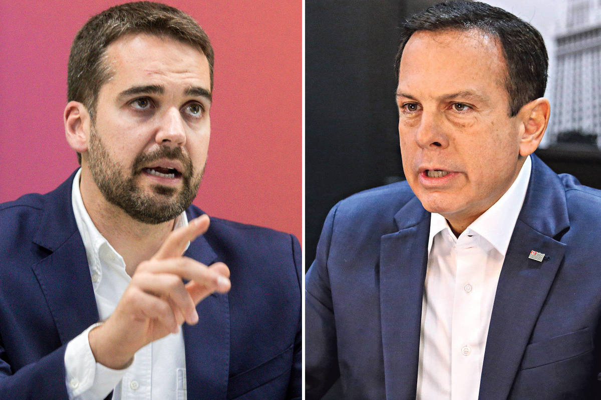 O governador do Rio Grande do Sul, Eduardo Leite, e o governador de São Paulo, Joao Doria, concorrentes nas prévias presidenciais do PSDB