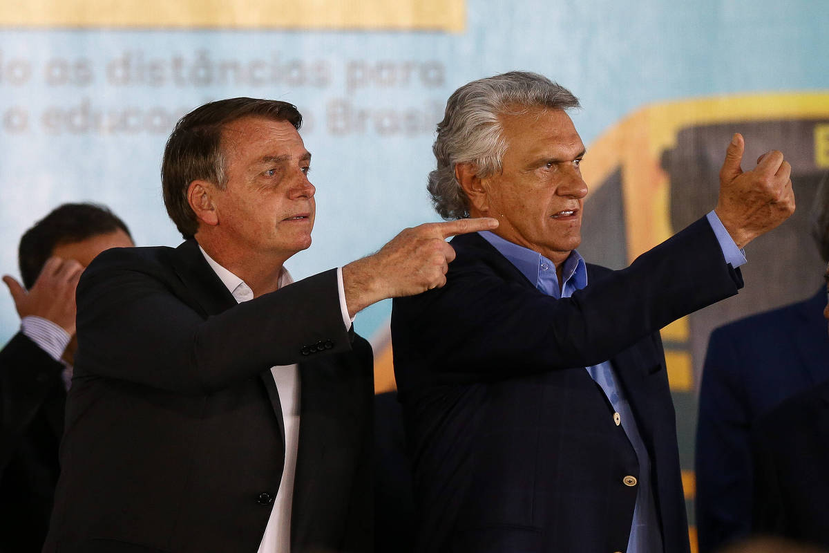 Jair Bolsonaro e o governador de Goiás, Ronaldo Caiado Jair Bolsonaro e o governador de Goiás, Ronaldo Caiado
