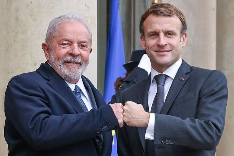 Luiz Inácio Lula da Silva e Emmanuel Macron 