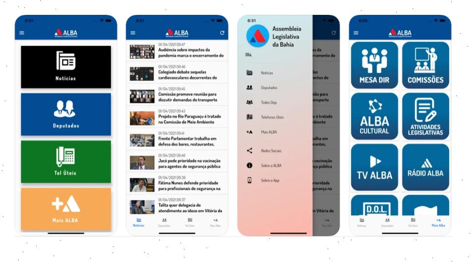 O Aplicativo ALBA pode ser encontrado através das lojas oficiais da IOS e Android