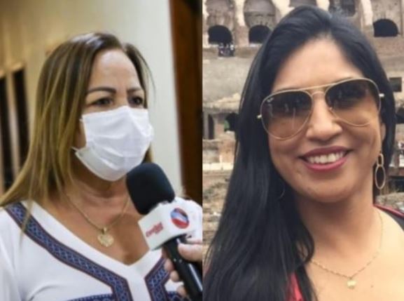 Prefeita de Ibititá, Nilvinha dos Santos, e a gestora do NTE Irecê, Fabrízia Pires