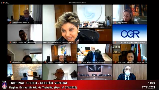 Desembargadora Gardênia Duarte fez pronunciamento em sessão semipresencial realizada nesta quarta-feira (17)