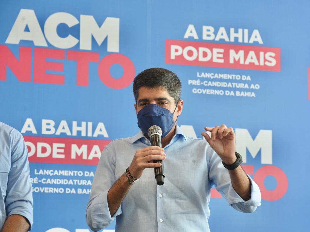 ACM Neto durante lançamento de sua pré-candidatura ao governo em dezembro do ano passado ACM Neto durante lançamento de sua pré-candidatura ao governo em dezembro do ano passado