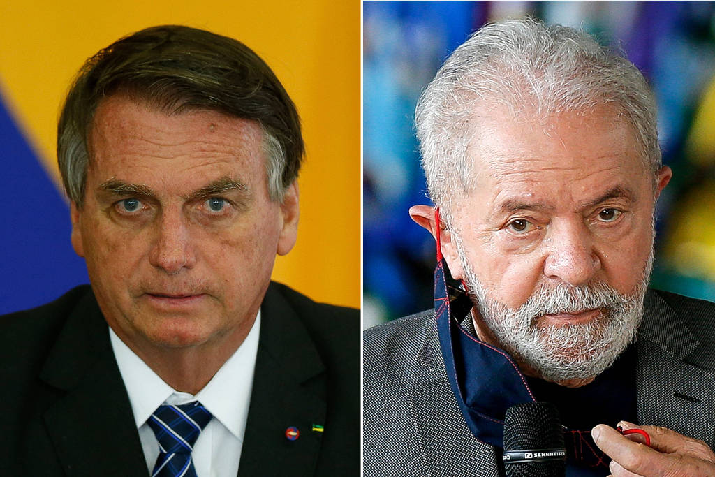 O presidente Jair Bolsonaro (PL) e o ex-presidente Lula (PT)