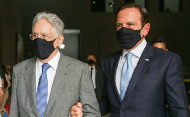 O ex-presidente Fernando Henrique e o governador de São Paulo, João Doria