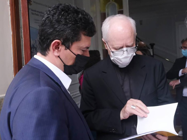 Sergio moro e o arcebispo de São Paulo, cardeal Dom Odilo Scherer