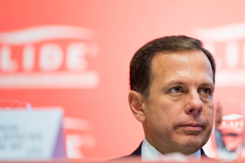 João Doria durante evento do Grupo Lide em 2016, logo após eleição do tucano como prefeito de SP