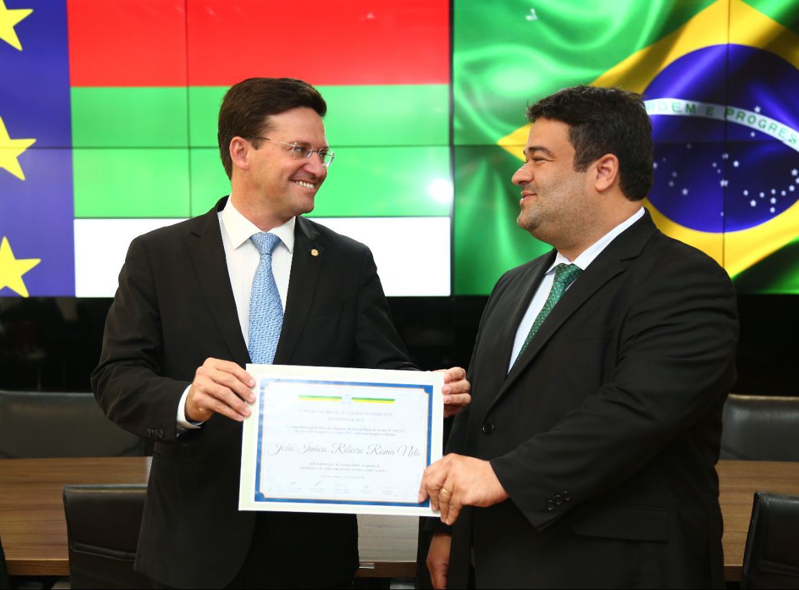 Ministro da Cidadania, João Roma e o vereador de Vitória da Conquista, Ivan Cordeiro (PTB)