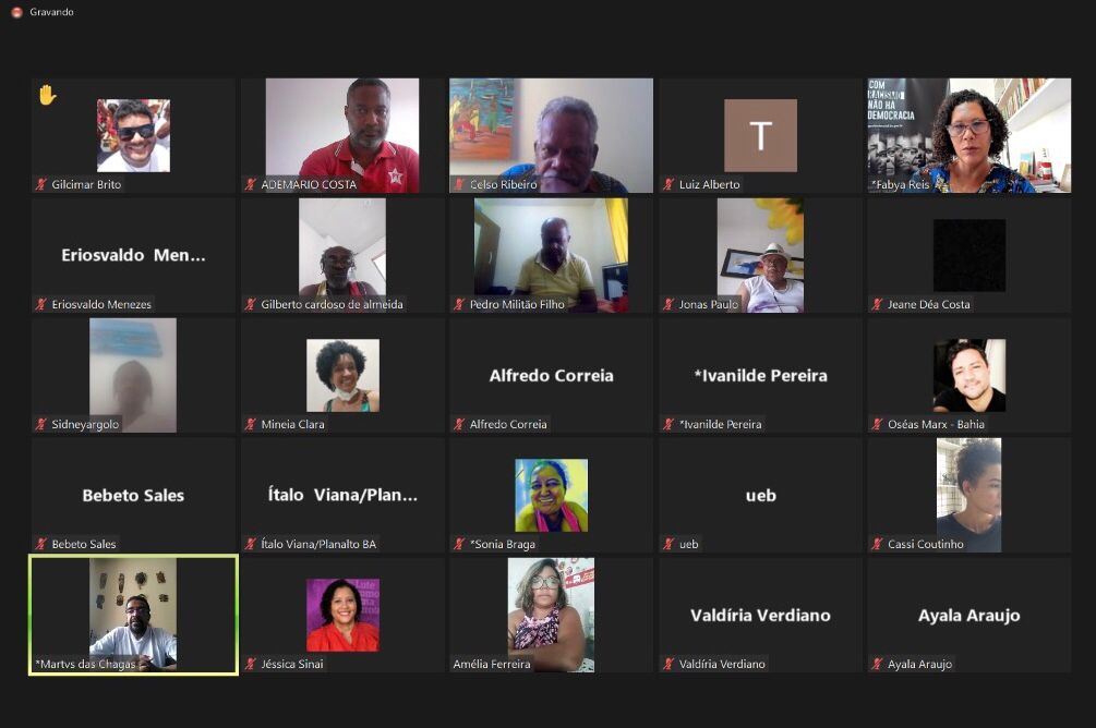 Encontro virtual reuniu lideranças da luta antirracista da Bahia e do Brasil