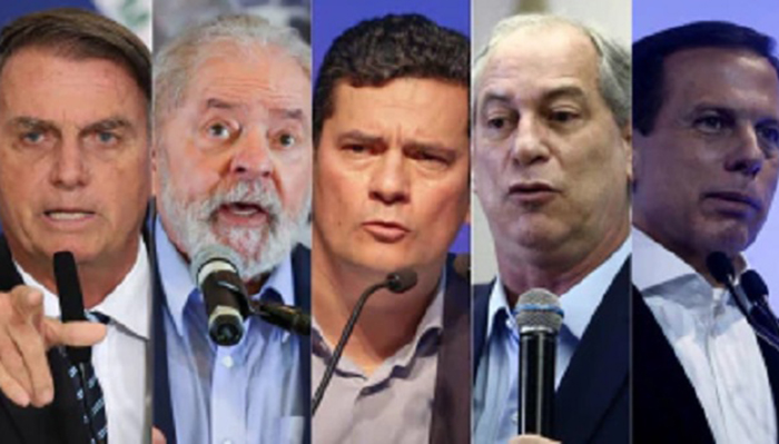 Bolsonaro, Lula, Moro, Ciro e Doria