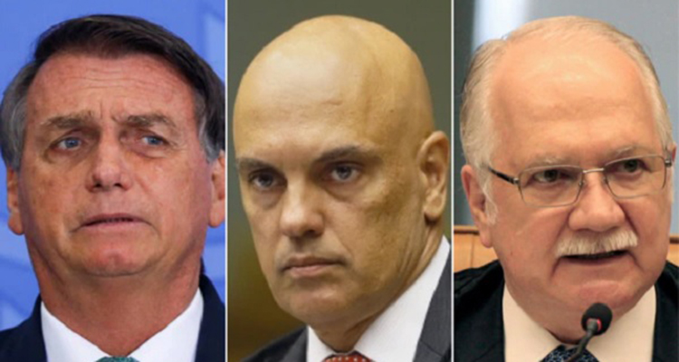 Jair Bolsonaro. Alexandre de Moraes e Edson Fachin