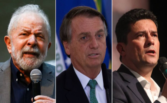 Lula, Jair Bolsonaro e Sérgio Moro Lula, Jair Bolsonaro e Sérgio Moro