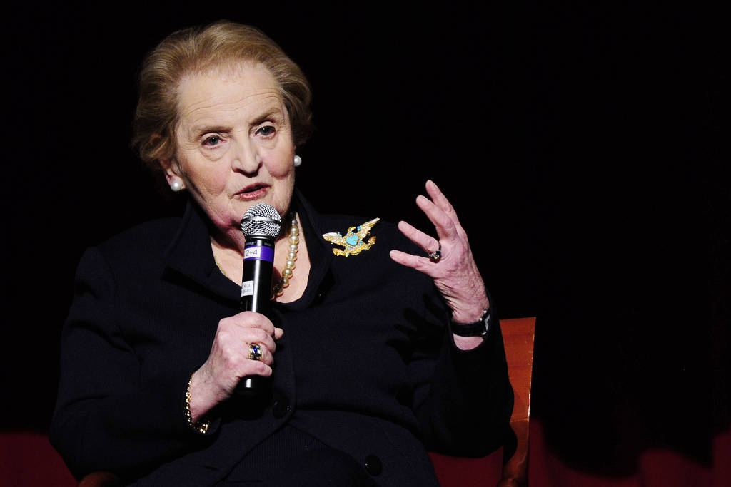 Ex-secretária de Estado norte-americana Madeleine Albright na Universidade de Nova York (EUA)