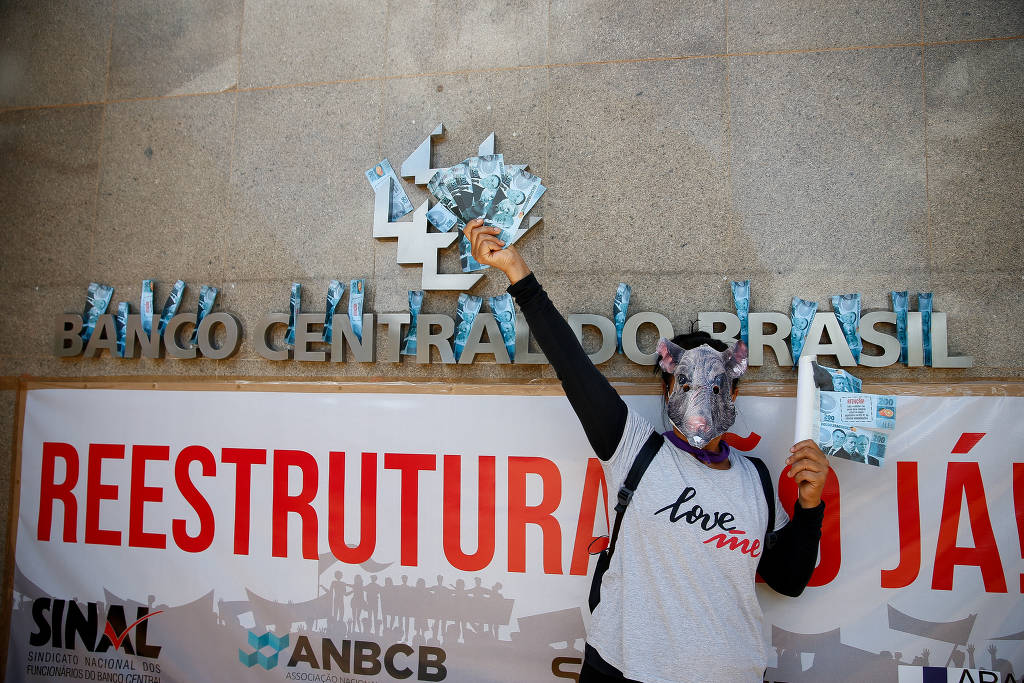 Em janeiro, servidores do BC protestaram em frente à sede do Banco Central, em Brasília