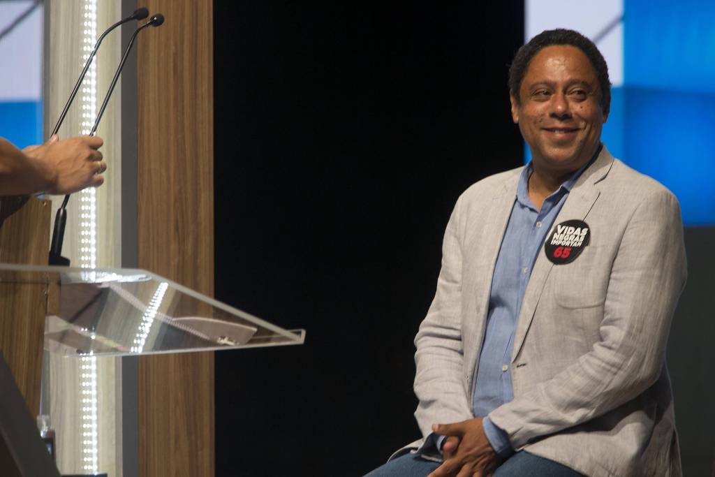 O deputado federal Orlando Silva (PC do B-SP), durante sua campanha a prefeito de SP, em 2020