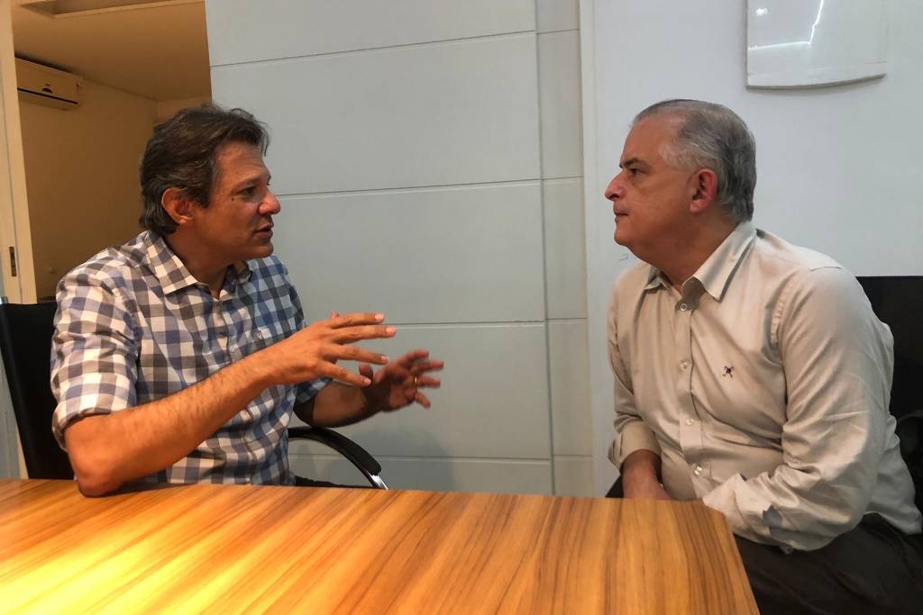 O ex-ministro e ex-prefeito Fernando Haddad (PT) e o ex-governador Márcio França (PSB) reunidos