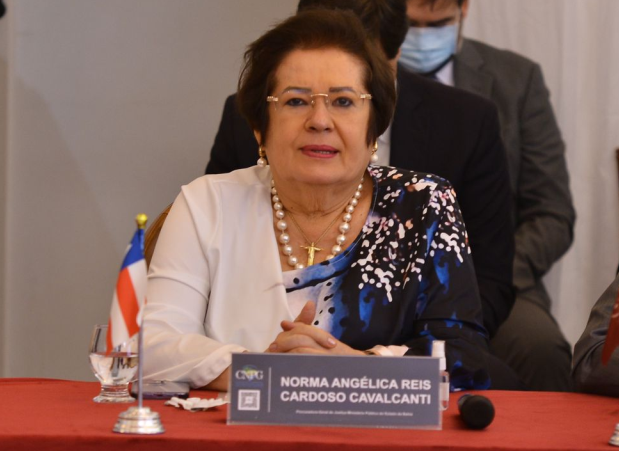 Norma Cavalcanti durante a reunião de eleição para presidente do CNPG