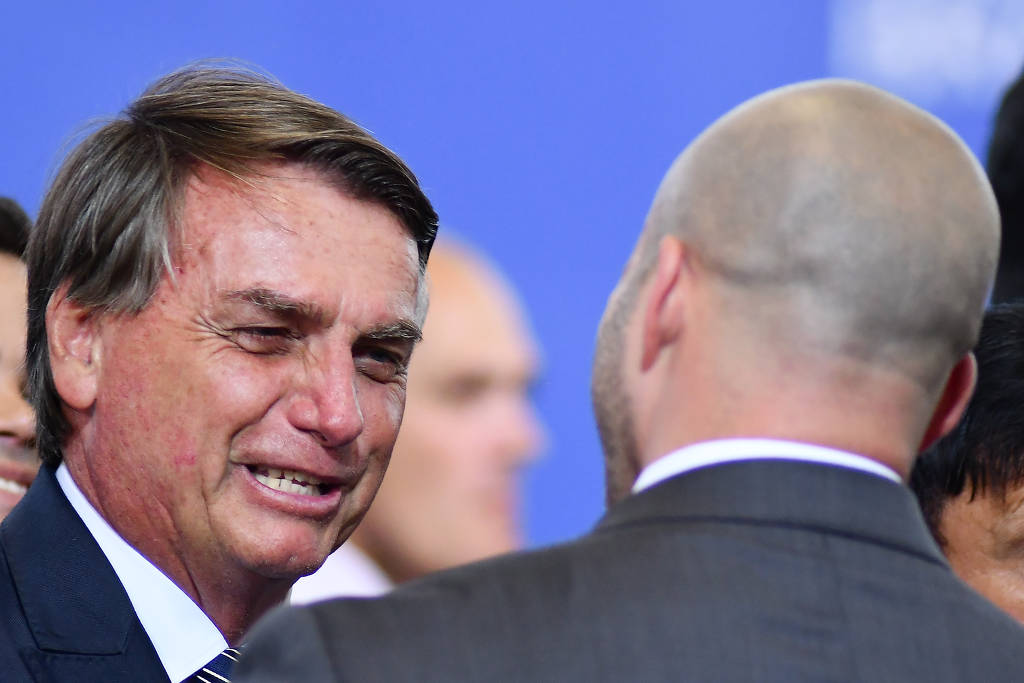 O presidente Jair Bolsonaro e o deputado Daniel Silveira