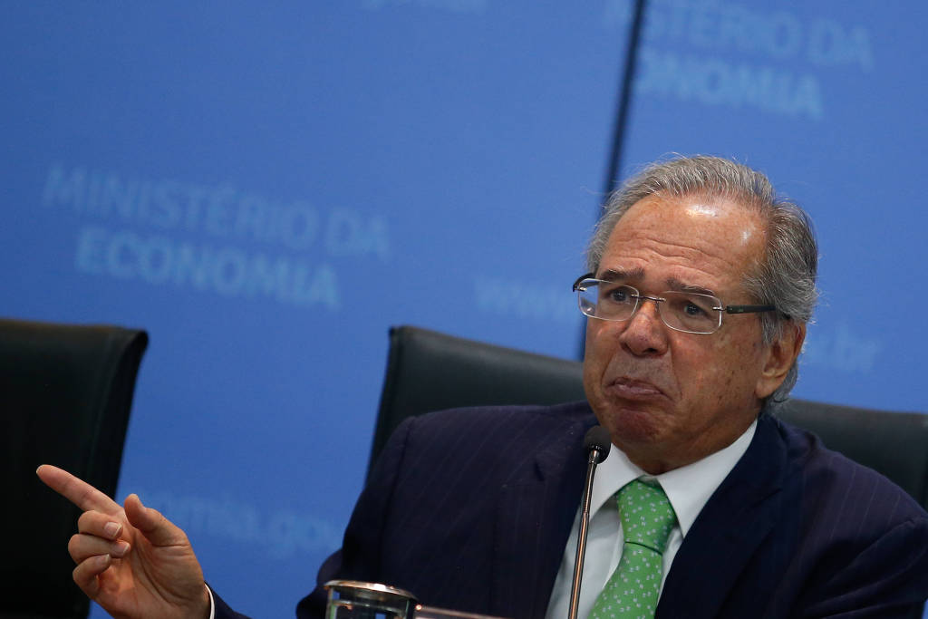 O ministro da Economia, Paulo Guedes, durante evento no Ministério da Economia
