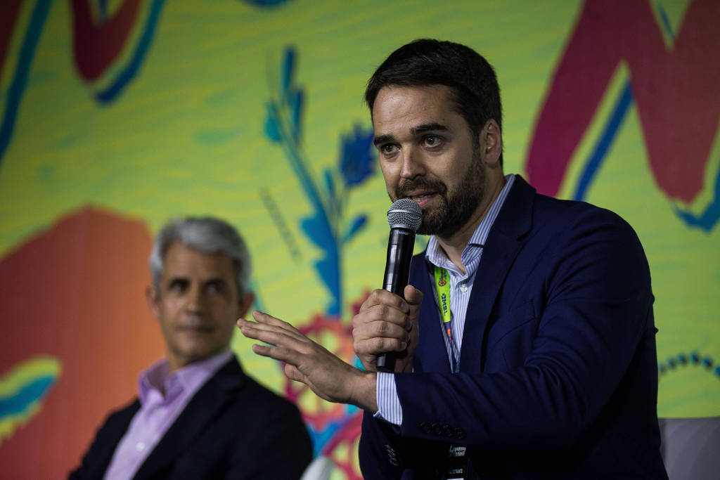 Eduardo Leite (PSDB) durante evento no Museu da Imigração em São Paulo