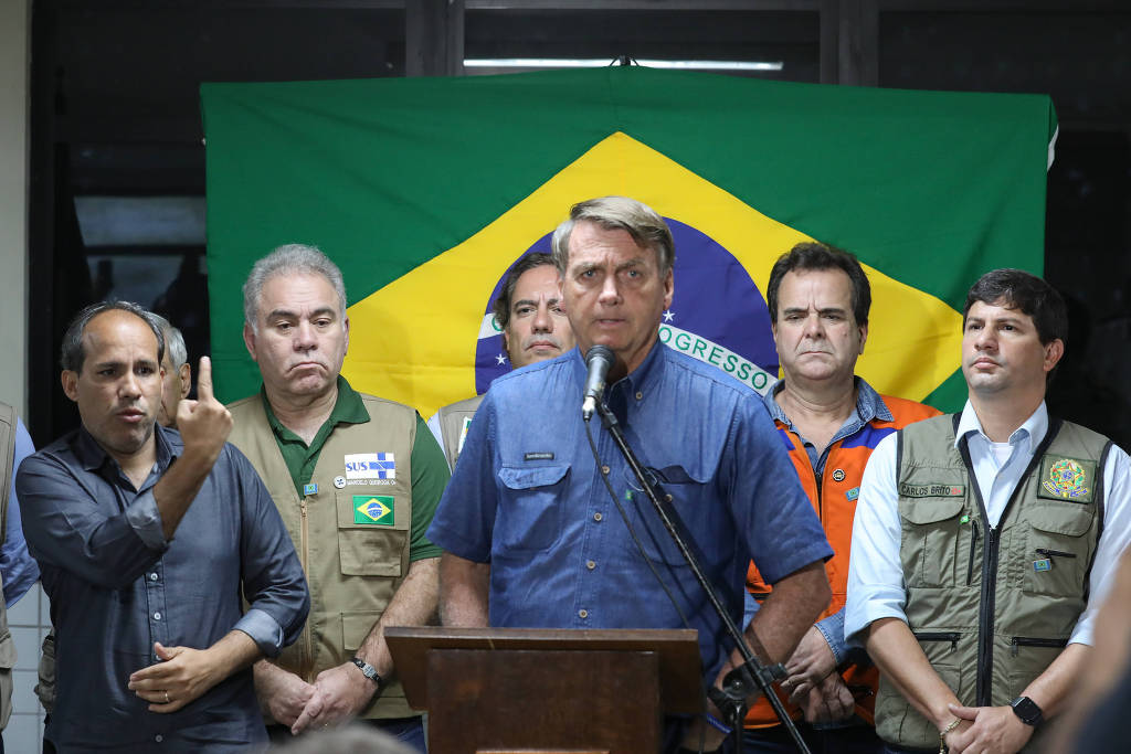 Presidente da República, Jair Bolsonaro durante declaração à imprensa Presidente da República, Jair Bolsonaro durante declaração à imprensa