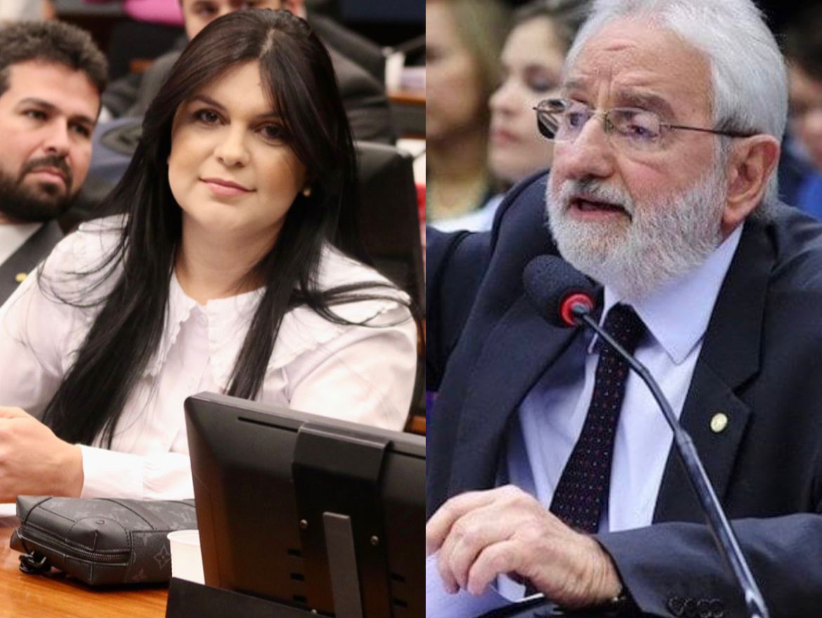 Deputada federal Dayane Pimentel (UB-BA) e o deputado federal Ivan Valente (PSOL-SP)