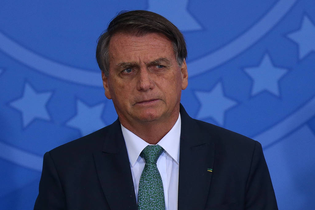 O presidente Jair Bolsonaro em evento no Palácio do Planalto