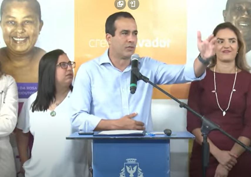 Prefeito Bruno Reis (União) durante inauguração do SAC Empreendedor, nesta sexta-feira (10)