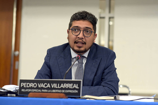O colombiano Pedro Vaca Villareal, relator especial para Liberdade de Expressão na Comissão de Direitos Humanos na OEA O colombiano Pedro Vaca Villareal, relator especial para Liberdade de Expressão na Comissão de Direitos Humanos na OEA