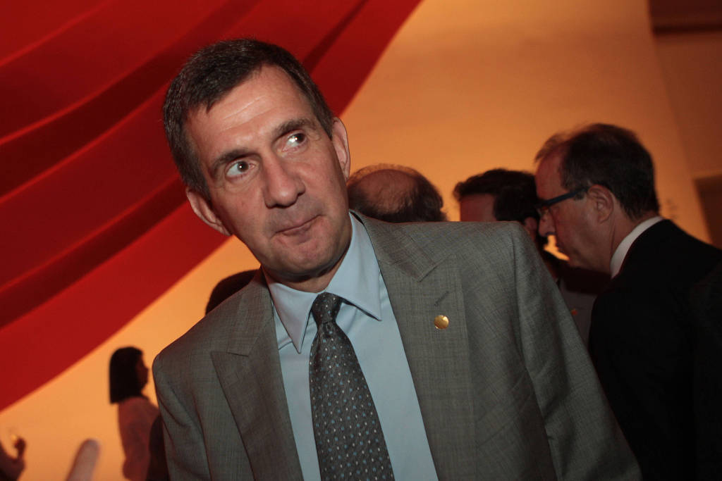 Alfredo Setubal, presidente da Itaúsa, durante participação do Itaú Cultural no auditório Ibirapuera, em São Paulo