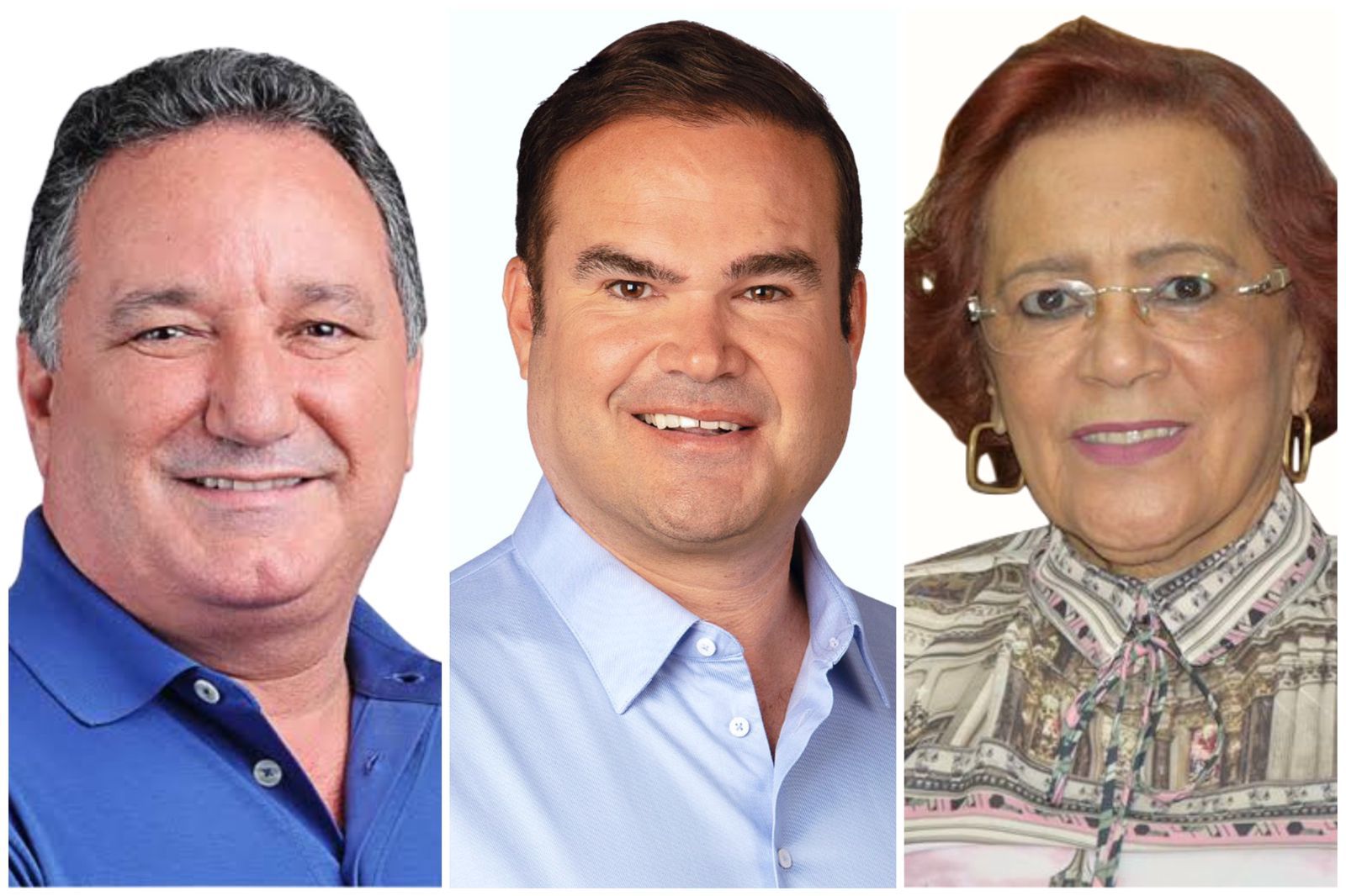 Cacá Leão (PP), ao centro, terá Irma Lemos (União Brasil) e Ronaldo Carletto (PP) como suplentes na chapa para o Senado