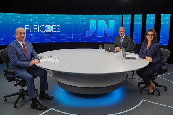 O candidato a presidente Ciro Gomes (PDT) em entrevista no Jornal Nacional