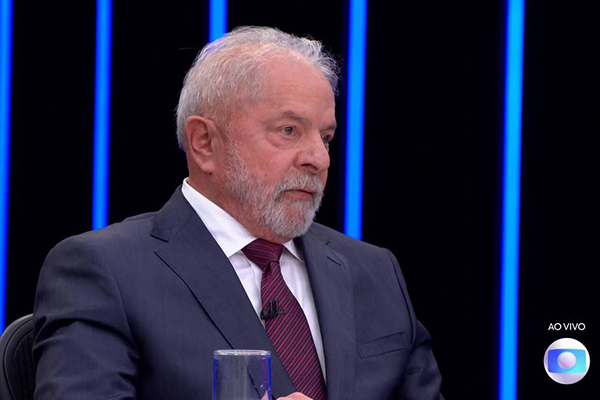 O ex-presidente Lula em entrevista ao Jornal Nacional