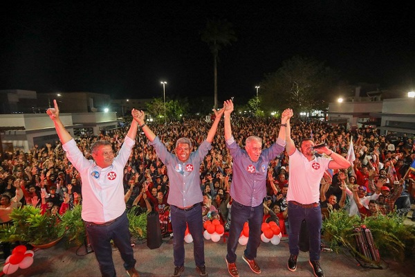 Rui, Jerônimo, Otto e o prefeito de Belo Campo, Quinho Tigre
