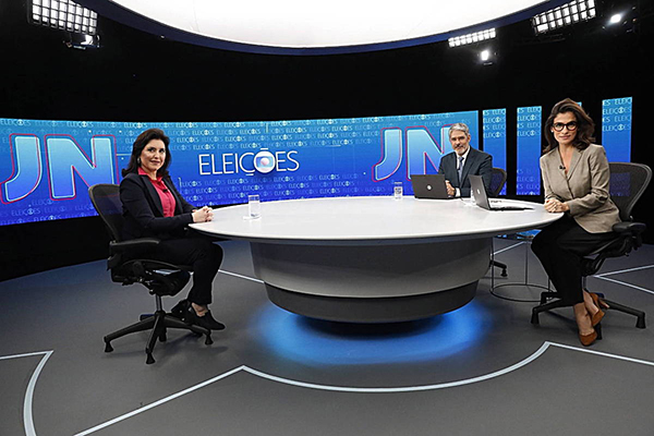 A candidata à Presidência da República Simone Tebet (MDB) no Jornal Nacional