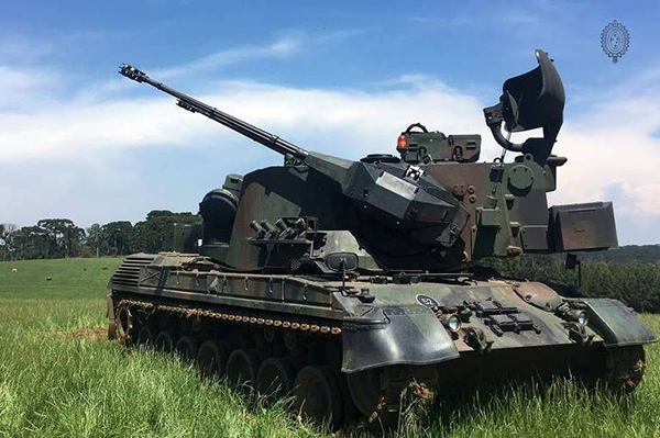 Viatura blindada Gepard 1A2, utilizada para ataques antiaéreos, foi adquirida pelo Exército em 2013 Viatura blindada Gepard 1A2, utilizada para ataques antiaéreos, foi adquirida pelo Exército em 2013