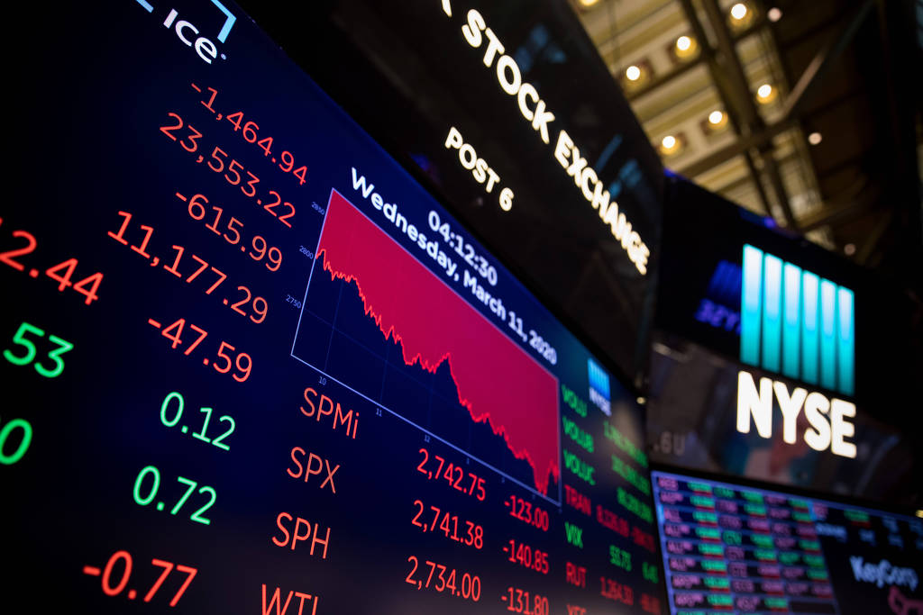 Painel eletrônico na Bolsa de Valores de Nova York (Nyse) nos EUA