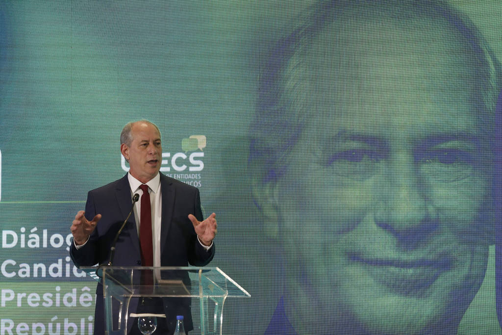 Candidato do PDT à Presidência, Ciro Gomes, em evento em Brasília