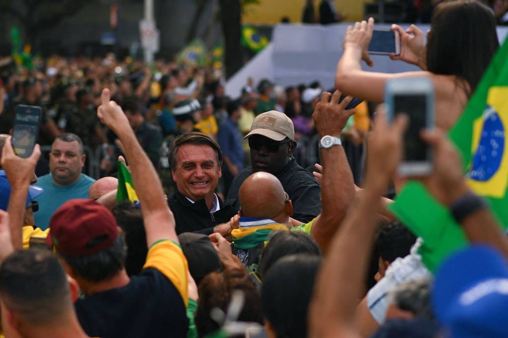 O presidente Jair Bolsonaro (PL) durante as comemorações do 7 de Setembro, em Copacabana, no Rio de Janeiro