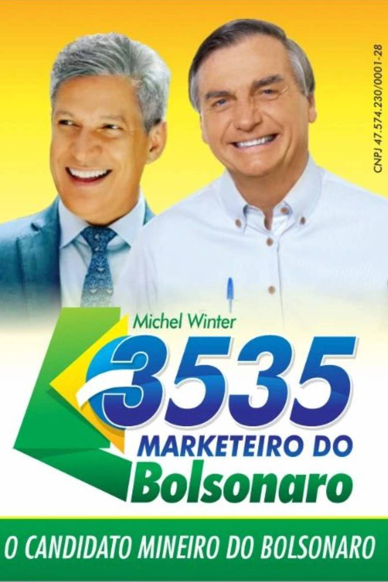 Campanha de candidato a deputado federal Michel Winter o apresenta como "marketeiro do Bolsonaro"