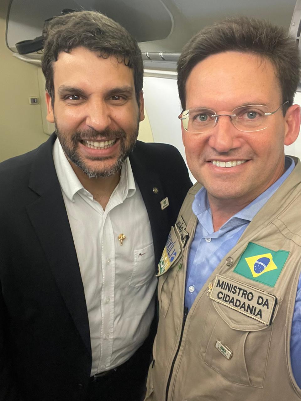 André Porciúncula, candidato a deputado federal, e João Roma, candidato a governador