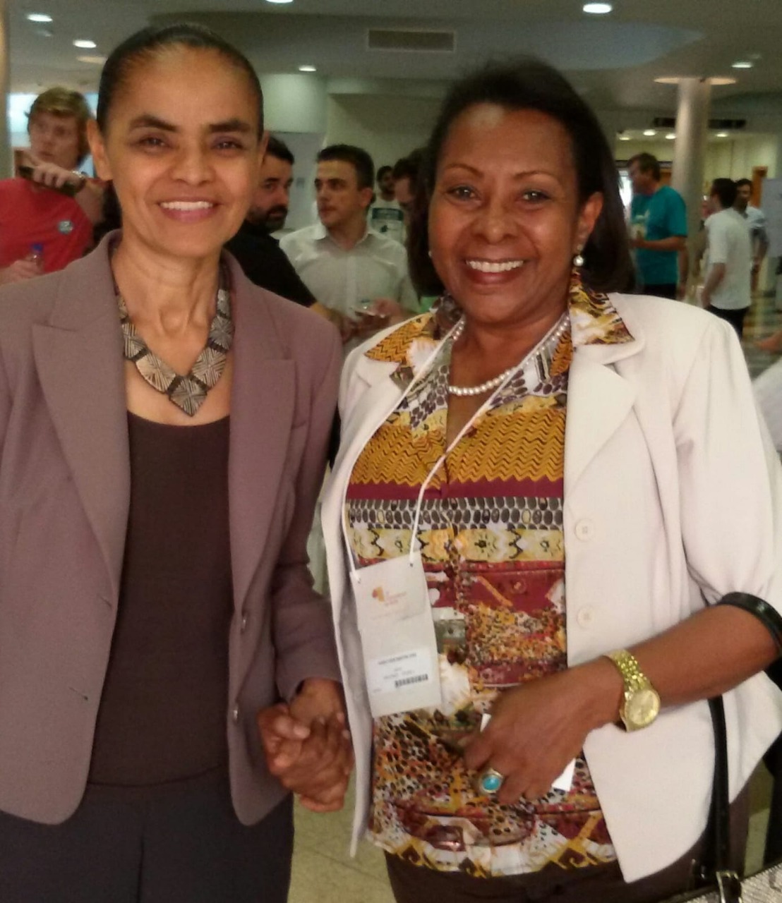 Marina Silva e a dirigente da Rede na Bahia, Iaraci Dias