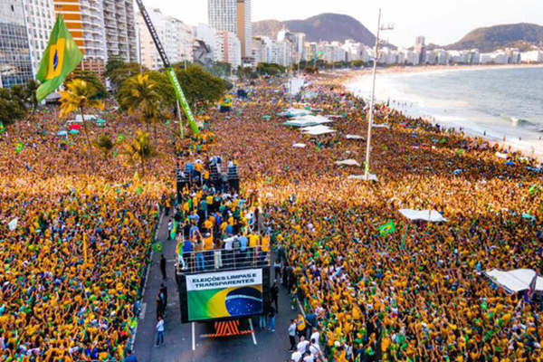 Manifestação de bolsonaristas no 7 de Setembro, em Copacabana, no Rio de Janeiro