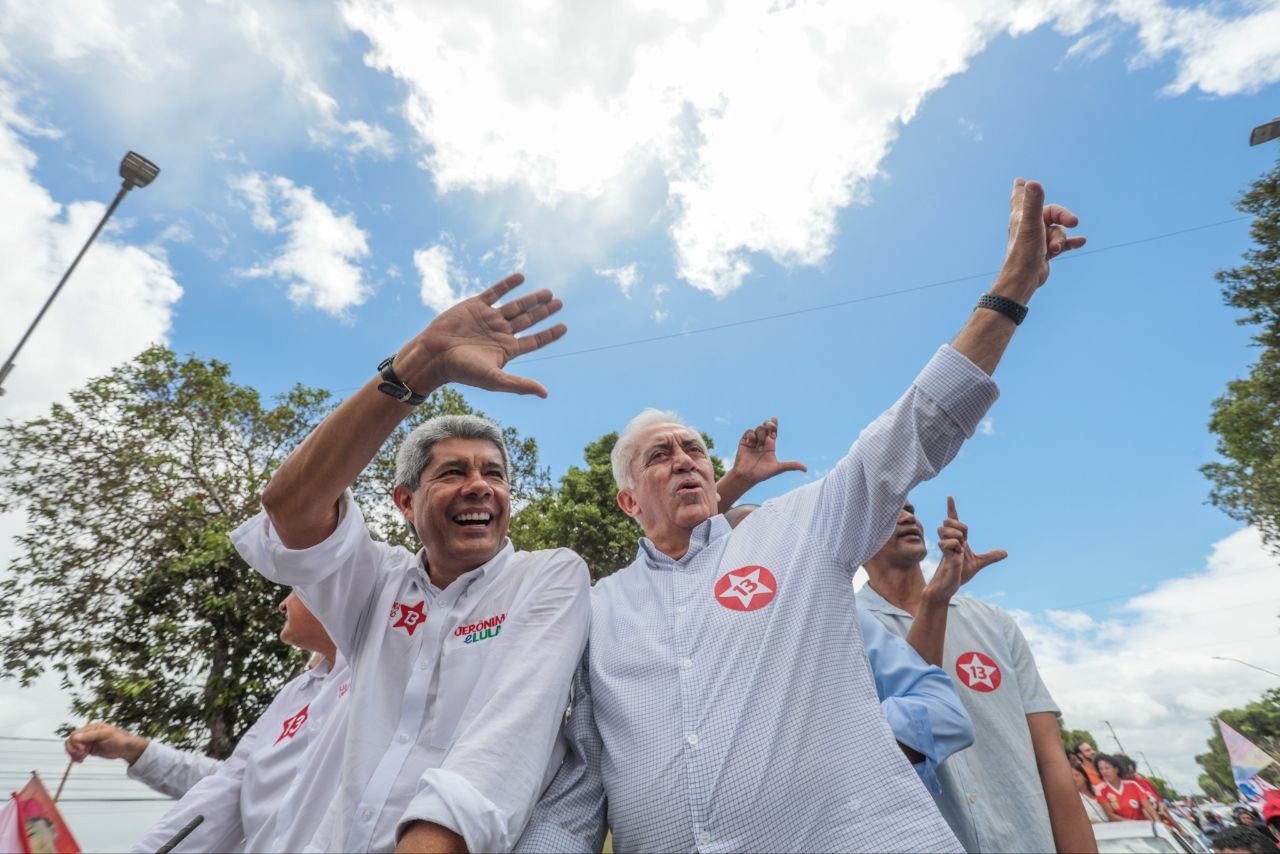 Jerônimo Rodrigues (PT), candidato a governador, e o senador reeleito Otto Alencar (PSD)